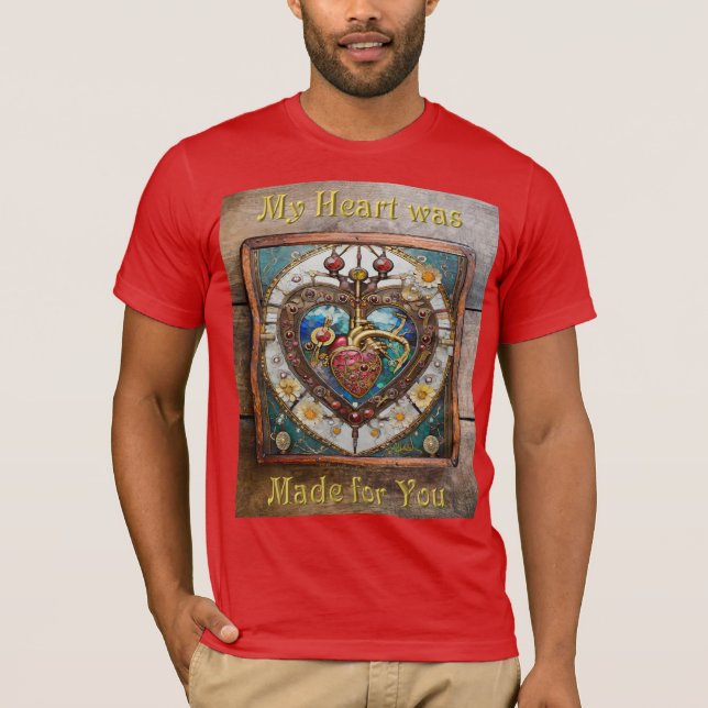 Camiseta Corazón Mecánico Serie Steampunk Anatómico (Anverso)