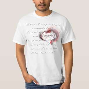 Camiseta Corazón metalizado con el soneto de Shakespeare 18