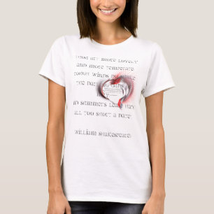 Camiseta Corazón metalizado con el soneto de Shakespeare 18