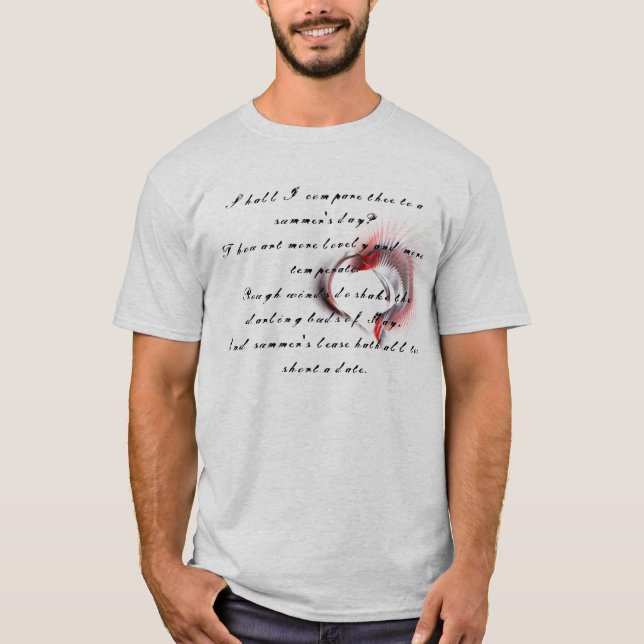 Camiseta Corazón metalizado con el soneto de Shakespeare 18 (Anverso)