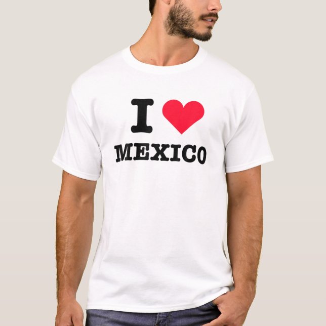 Camiseta Corazón México Blanco Amo México Blanco (Anverso)