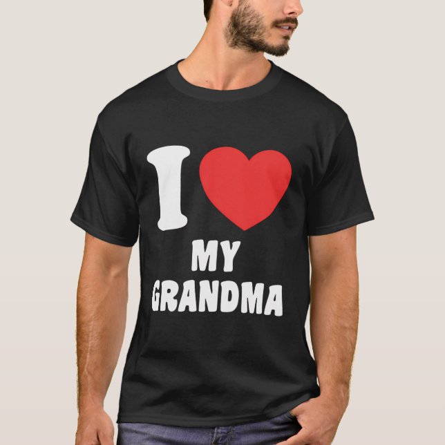 Camiseta Corazón, mi abuela, amo a mi abuela. (Anverso)