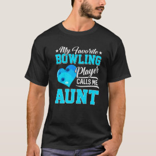 Camiseta Corazón Mi jugador favorito de bolos me llama tía