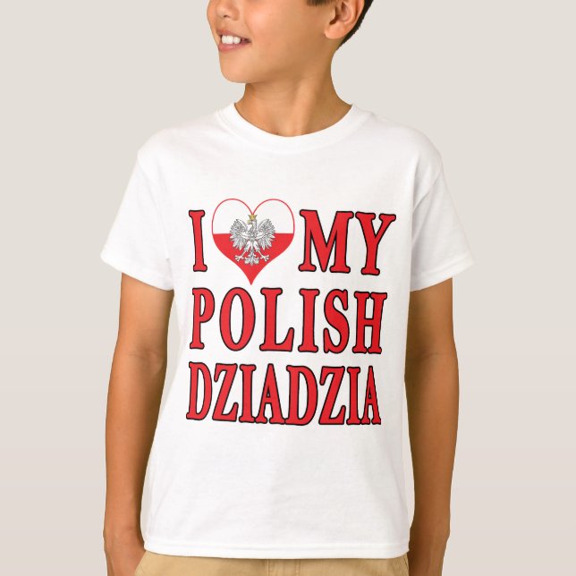 Camiseta Corazón mi polaco Dziadzia (Anverso)