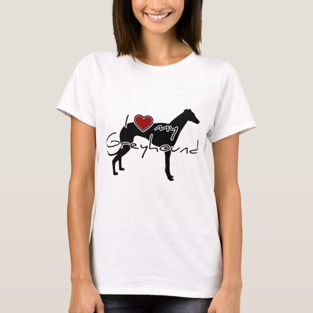 Camiseta "corazón" mis palabras de Greyhound" con grafi (Anverso)