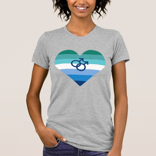 Camiseta Corazón MLM de Azure gay (Anverso)