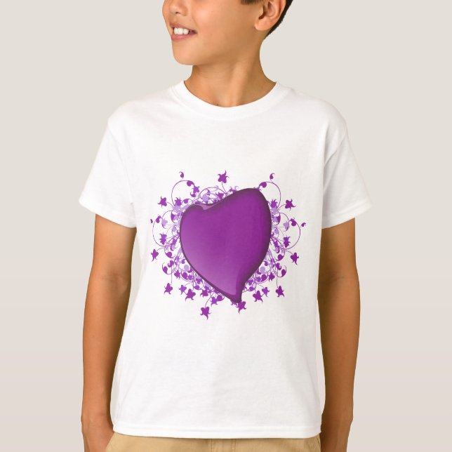 Camiseta Corazón morado (Anverso)