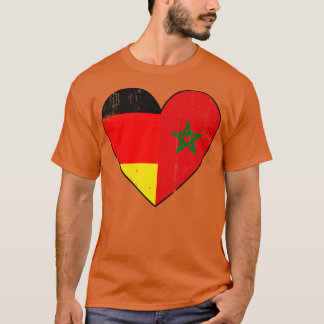 Camiseta Corazón Morroco De Bandera Alemana Y Marroquí