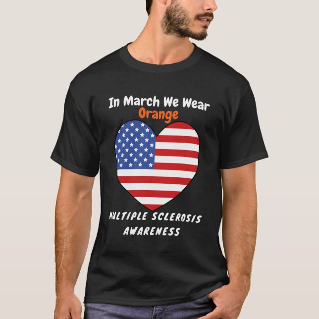 Camiseta Corazón MS Múltiples Esclerosis Sensibilización Ma (Anverso)
