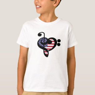 Camiseta Corazón musical de la bandera de Estados Unidos - 