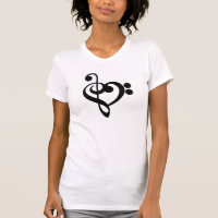 Corazón musical de música - Treble Bass Clef