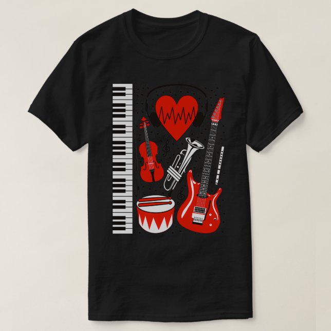 Camiseta Corazón musicalTShirt (Diseño del anverso)