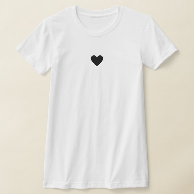 Camiseta Corazón Negro Simple Moderno Personalizado (Distribución)
