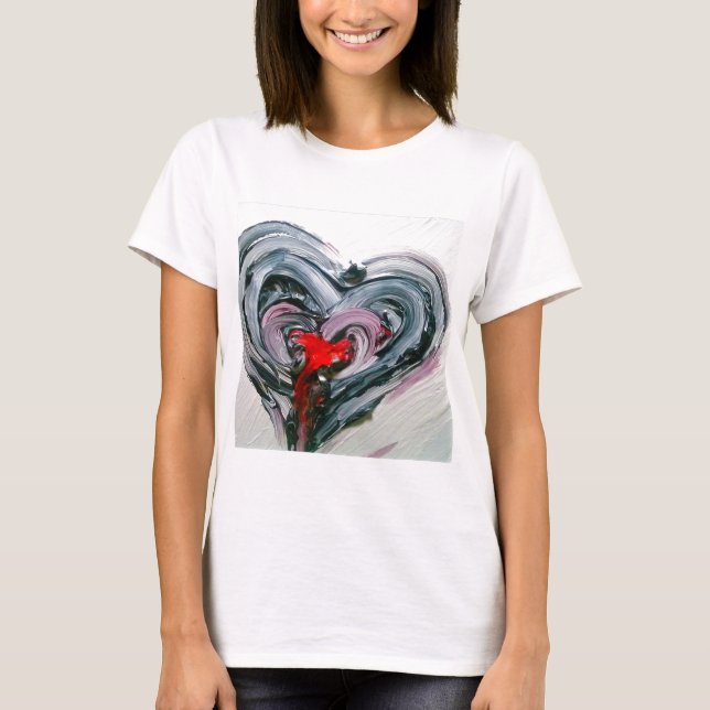 Camiseta Corazón negro y rojo T (Anverso)
