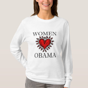 Camiseta Corazón Obama de las mujeres