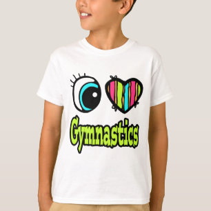 Camiseta Corazón Ojo Brillante Me Encanta La Gimnasia