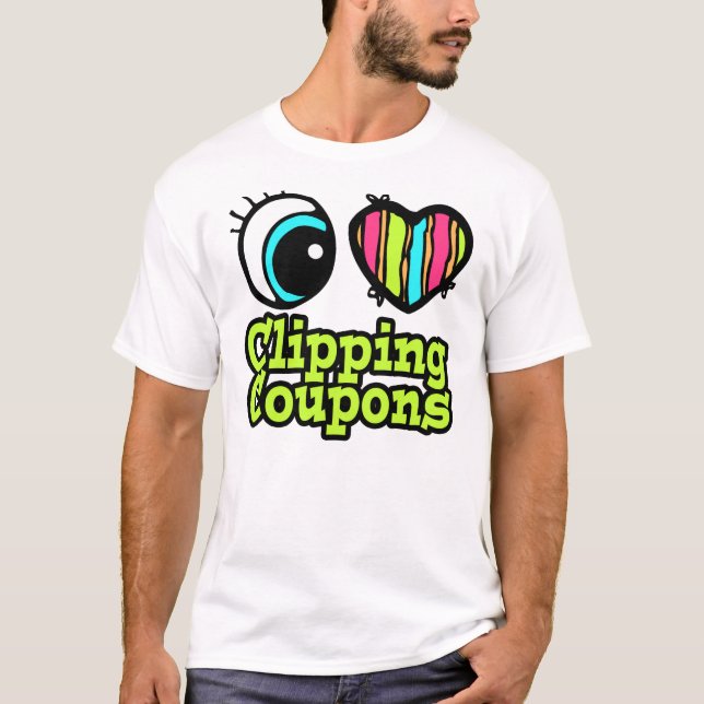 Camiseta Corazón Ojo Brillante Me Encanta Recortar Cupones (Anverso)