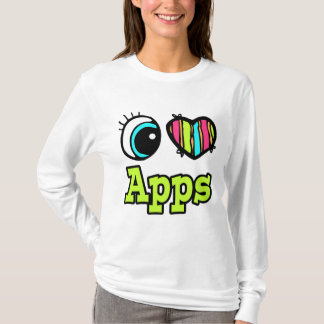 Camiseta Corazón Ojo Brillante Me Encantan Las Aplicaciones