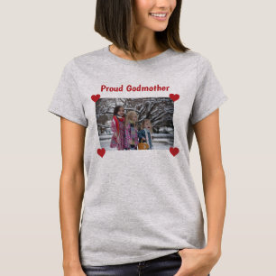 Camiseta Corazón Orgullosa Madrina Amor Personalizar Foto 