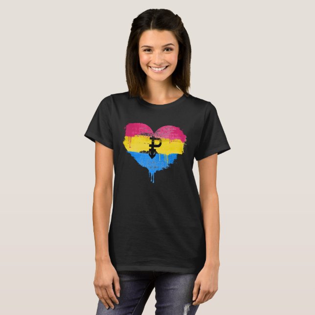 CAMISETA CORAZÓN PANSEXUAL - AMOR PANSEXUAL - SÍMBOLO - (Anverso completo)