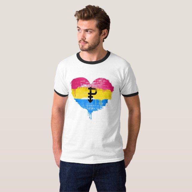 CAMISETA CORAZÓN PANSEXUAL - AMOR PANSEXUAL - SÍMBOLO - (Anverso completo)
