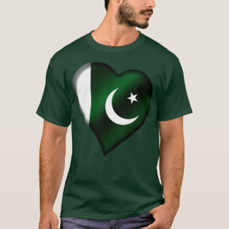 Camiseta Corazón paquistaní con bandera paquistaní