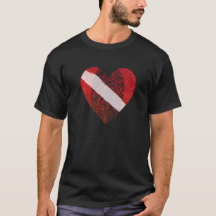 Camiseta Corazón Para El Buceo Subacuático Scub