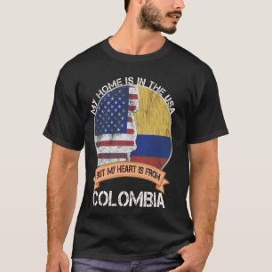 Camiseta Corazón Patriota Colombo Americano Es De Colombia