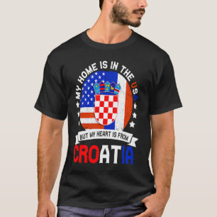 Camiseta Corazón patriota croata-estadounidense es de Croac
