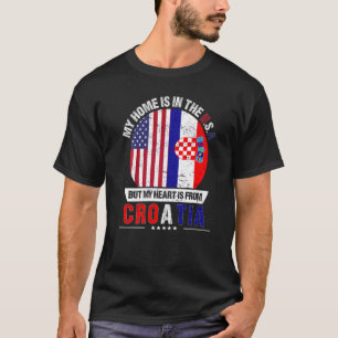 Camiseta Corazón patriota croata-estadounidense es de Croac