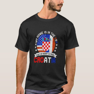 Camiseta Corazón patriota croata-estadounidense es de Croac