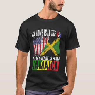 Camiseta Corazón patriota jamaicano estadounidense es de Ja