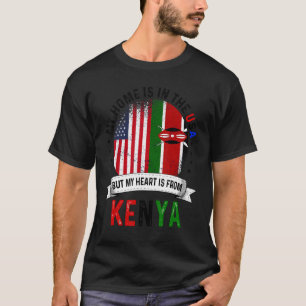 Camiseta Corazón patriota keniano-estadounidense es de la b