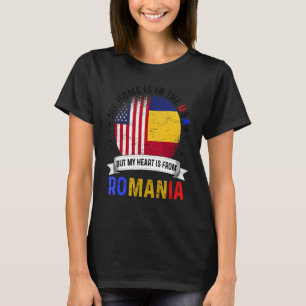Camiseta Corazón patriota rumano-estadounidense es de Ruman