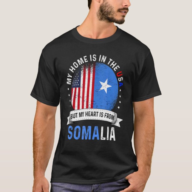 Camiseta Corazón patriota somalí-estadounidense proviene de (Anverso)