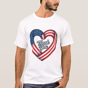 Camiseta Corazón Patriótico Agradecido Diseño Vectorial Vin