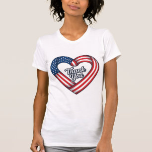 Camiseta Corazón Patriótico Agradecido Diseño Vectorial Vin