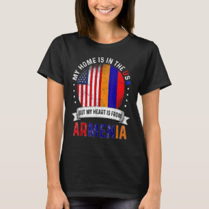Camiseta Corazón patriótico armenio-estadounidense es de Ar