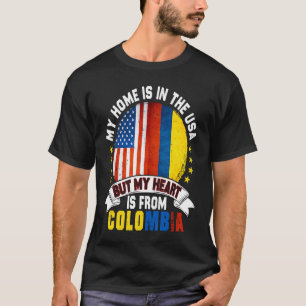 Camiseta Corazón patriótico colombiano-estadounidense es de