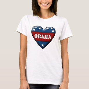 Camiseta corazón patriótico de obama