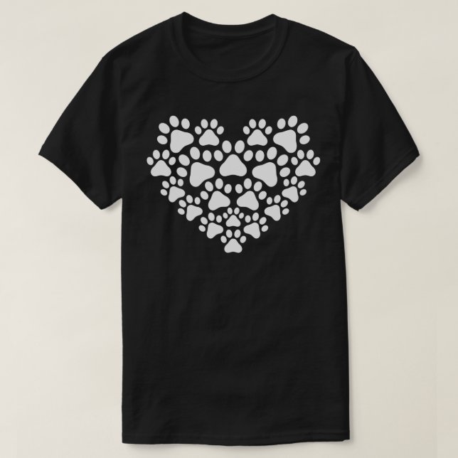 Camiseta Corazón Paw Imprimir Perro y Gato Madre y Mamá Per (Diseño del anverso)