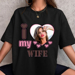 Camiseta Corazón personalizado con foto de Te Amo Esposa