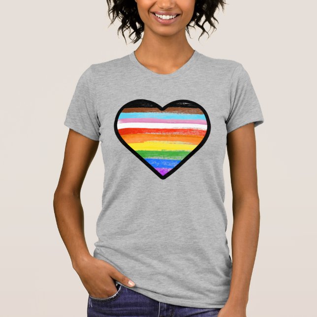 Camiseta Corazón Pintado Orgullo Progresista (Anverso)