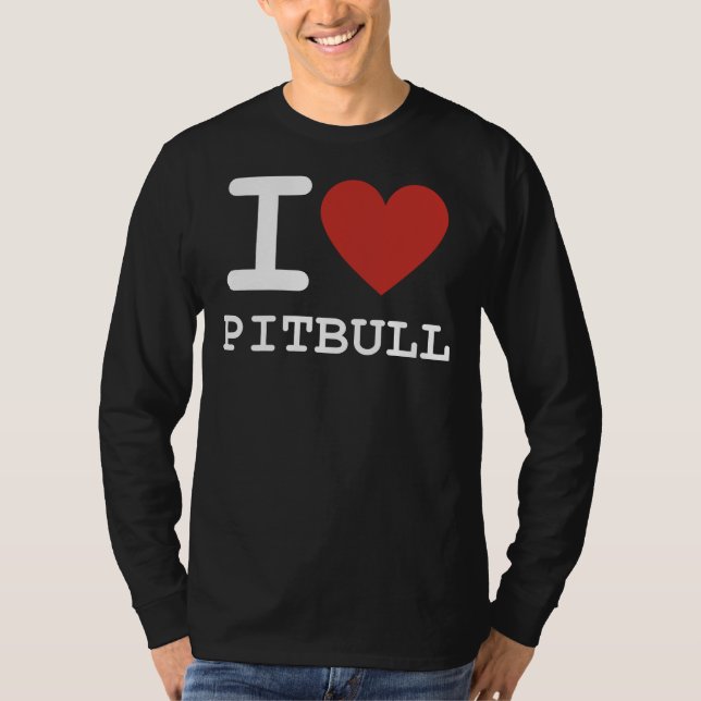 Camiseta Corazón Pitbull Me Encanta Pitbull (Anverso)