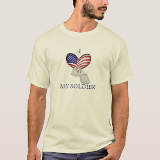 Camiseta corazón, placas de identificación, SOLDADO de IMY