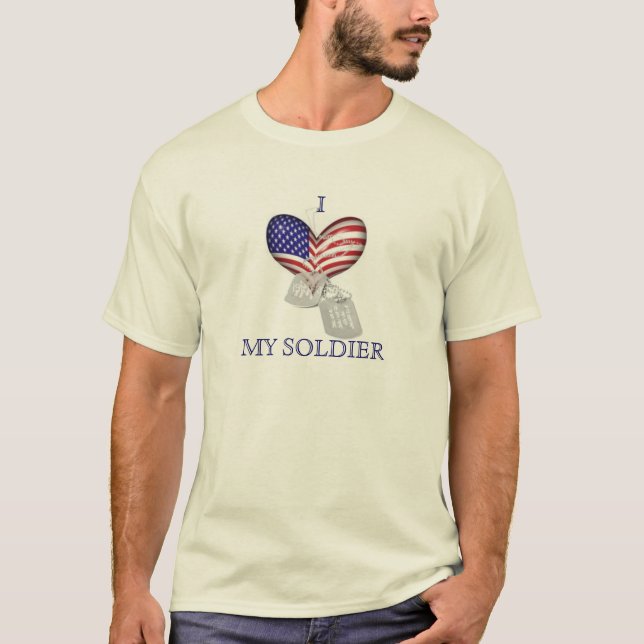 Camiseta corazón, placas de identificación, SOLDADO de IMY (Anverso)