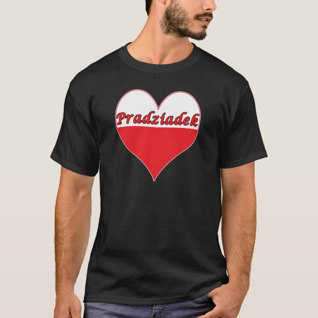 Camiseta Corazón polaco de Pradziadek (Anverso)