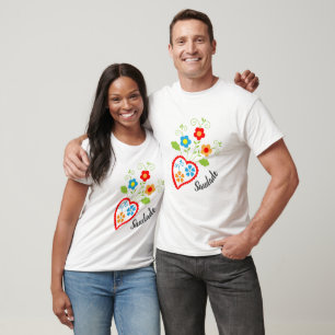 Camiseta Corazón popular portugués con palabra en salsa