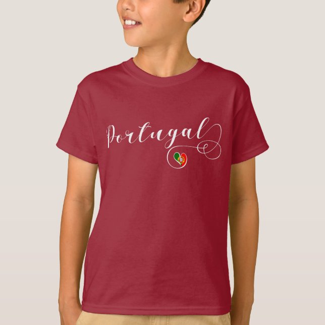 Camiseta Corazón portugués de la bandera, Portugal (Anverso)