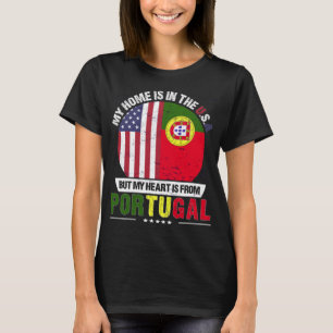 Camiseta Corazón portugués-estadounidense es de Portugal 